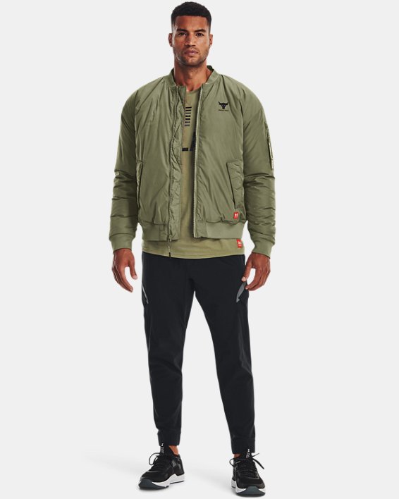 Men's Project Rock Insulated Bomber Jacket in Green image number 2